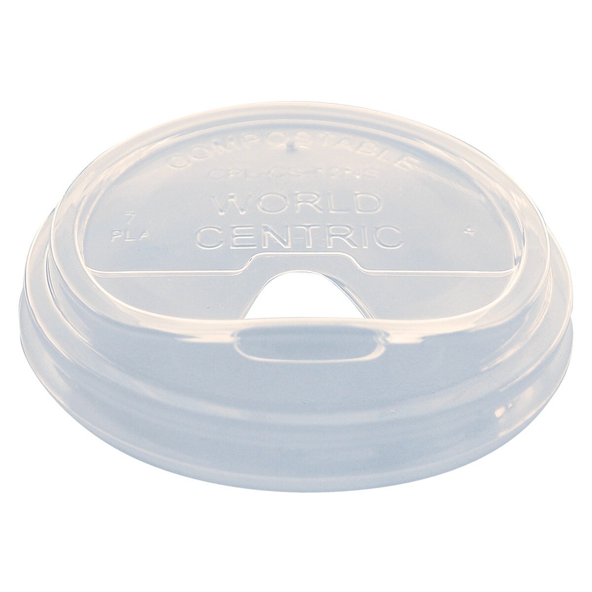 World Centric Compostable Sip Lid for 9Q-24 oz Clear Cold Cups, Clear (QTY 1000), SKU CPL-CS-12NS