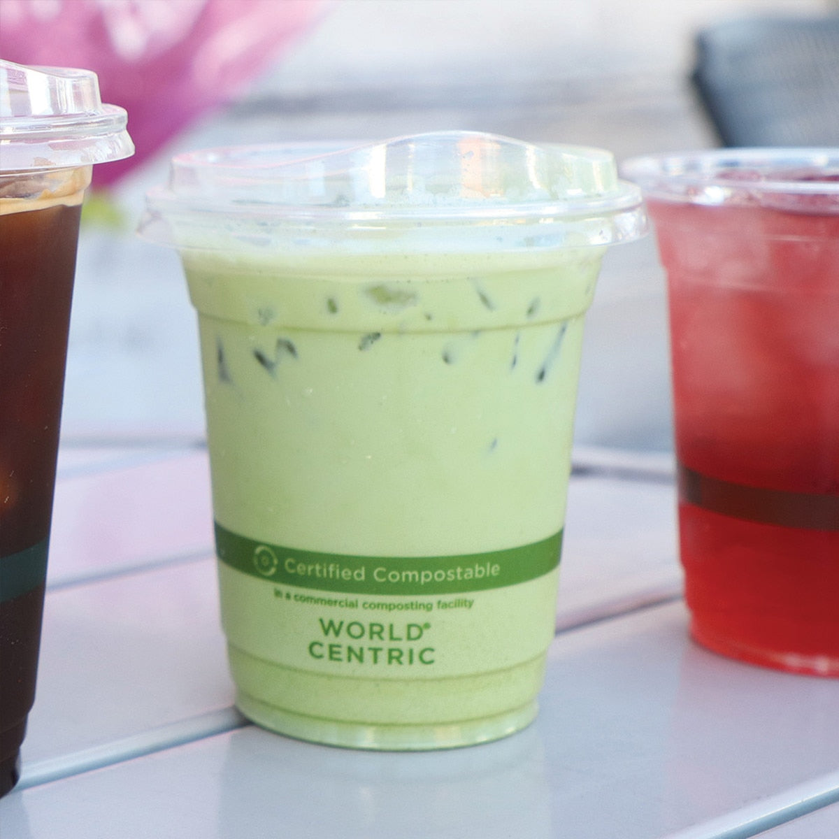 World Centric Compostable Sip Lid for 9Q-24 oz Clear Cold Cups, Clear (QTY 1000), SKU CPL-CS-12NS