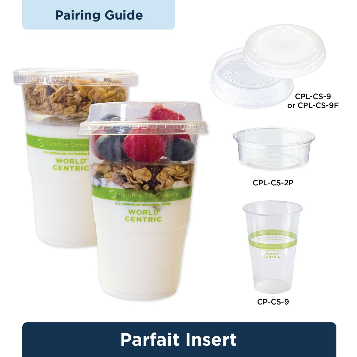 World Centric 2 oz Parfait Insert for CP-CS-9, Clear (QTY:2000)