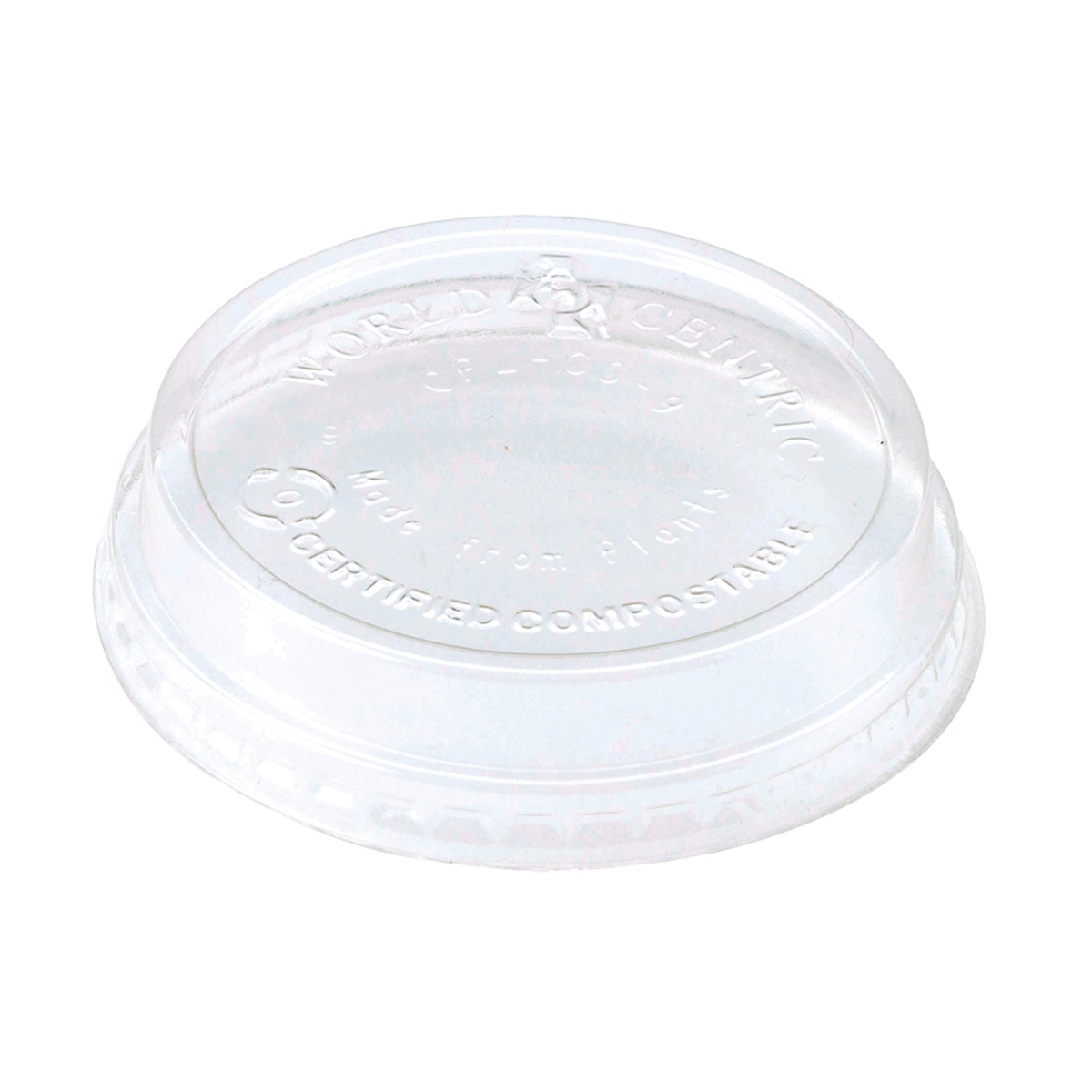 World Centric LID PLA - 4 to 9 oz Cold Cup, Raised, No Straw Hole, Clear (SKU: CPL-CS-9)