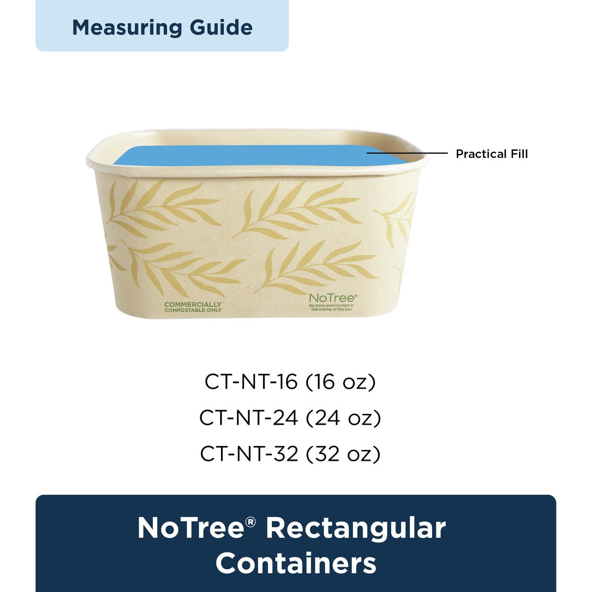 World Centric 24 oz NoTree Rectangular Container (QTY:300)