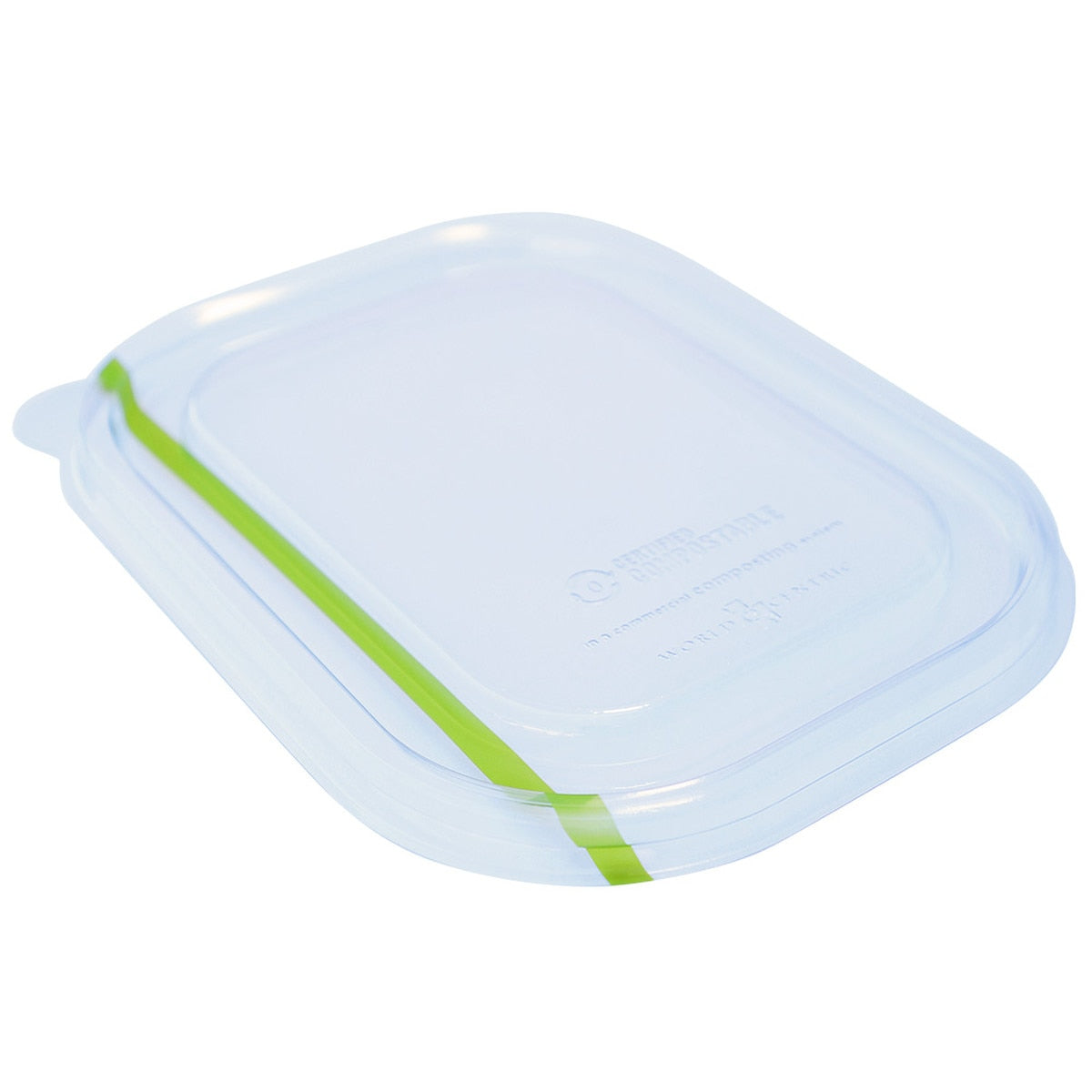World Centric Flat PLA Lid for 20-44 oz Fiber Takeout Boxes Clear Compostable (QTY 400), SKU CTL-CS-3FPR