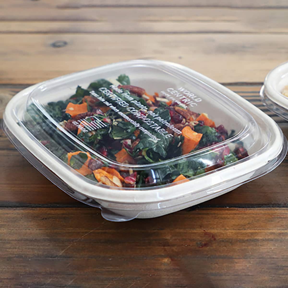 World Centric LID PLA - 20-48 oz Fiber Boxes, Clear (QTY:400)