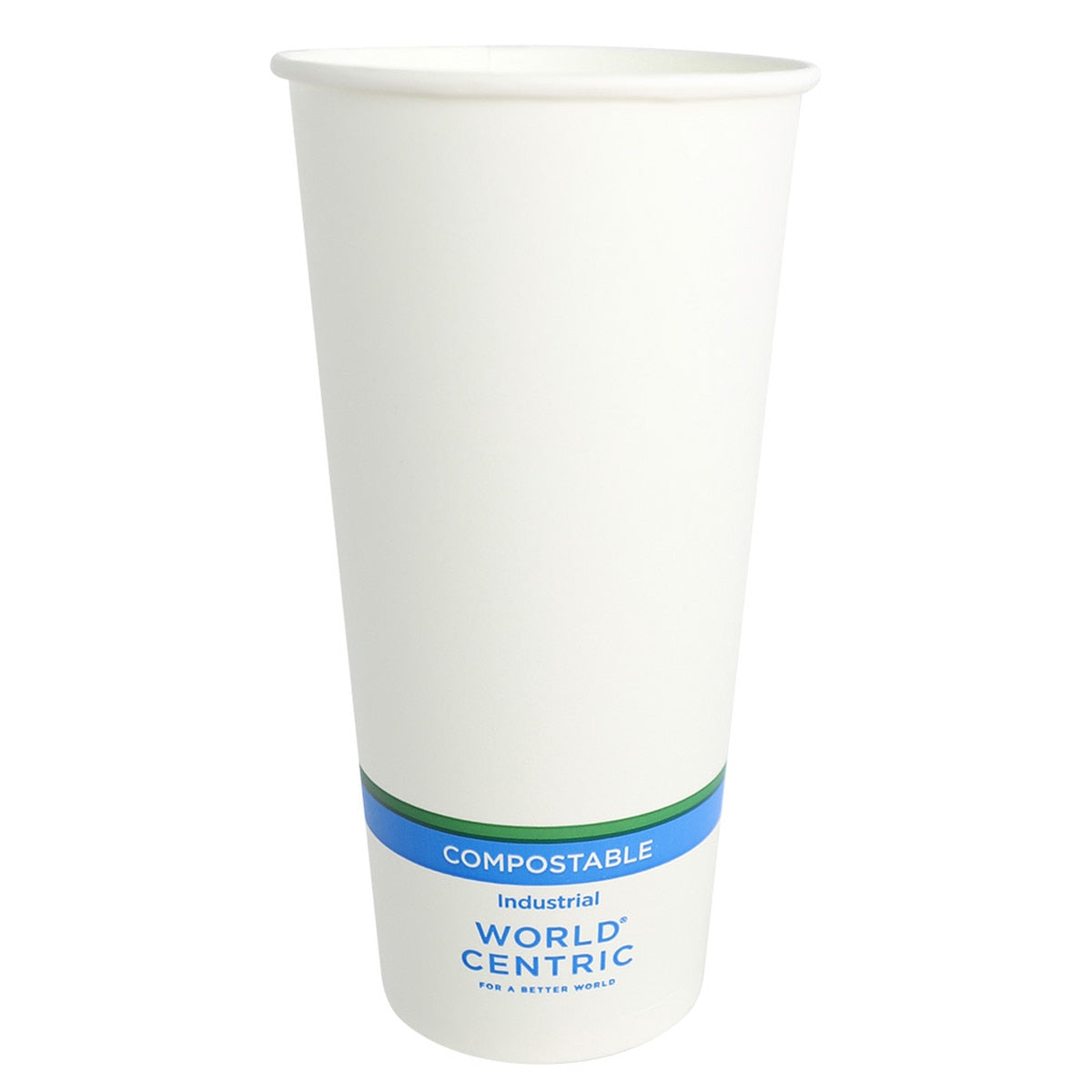 World Centric 22 oz Paper Cold Cup White Compostable FSC Certified (QTY 1000), SKU CU-PA-22C