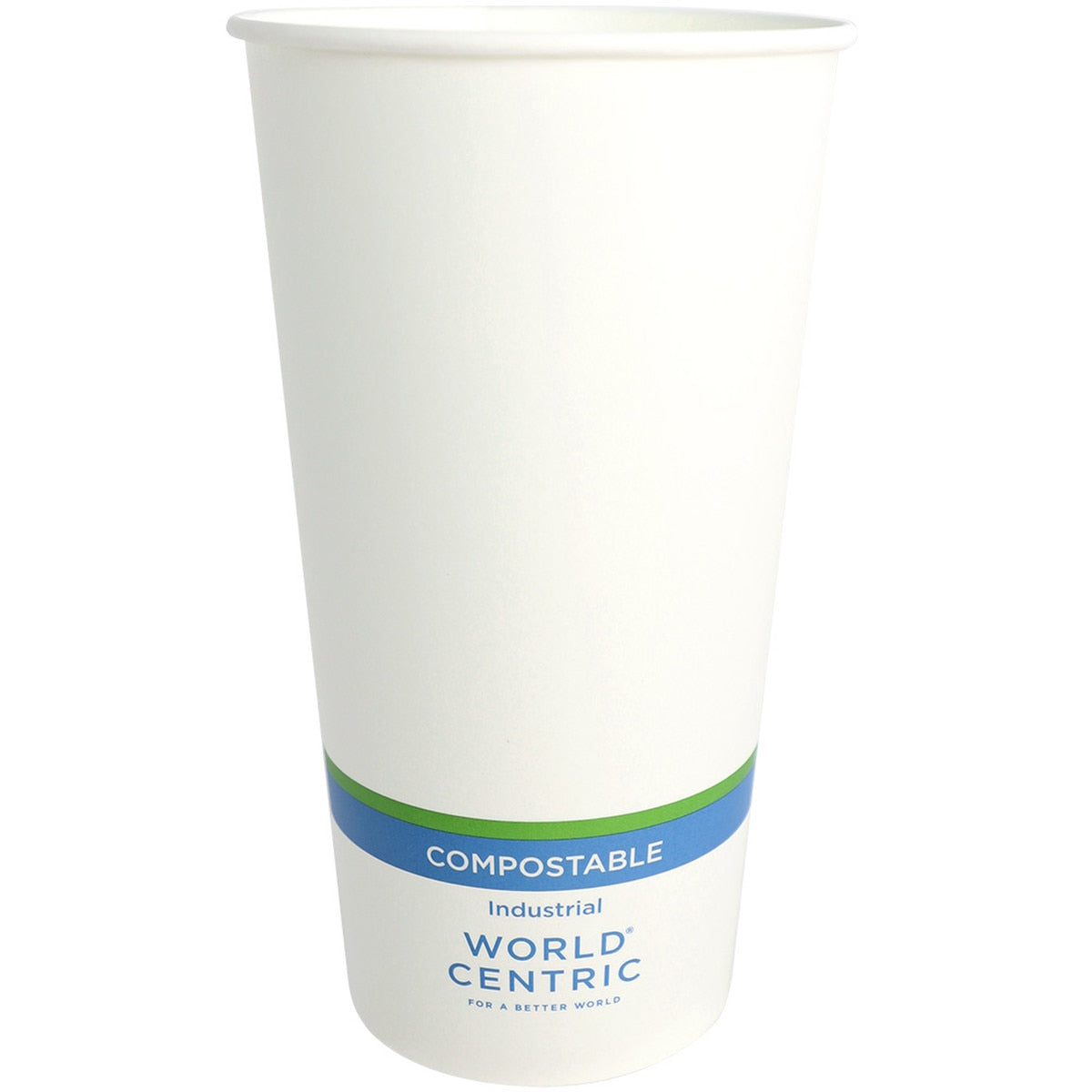 World Centric 32 oz Paper Cold Cup White Compostable FSC Certified (QTY 1000), SKU CU-PA-32C
