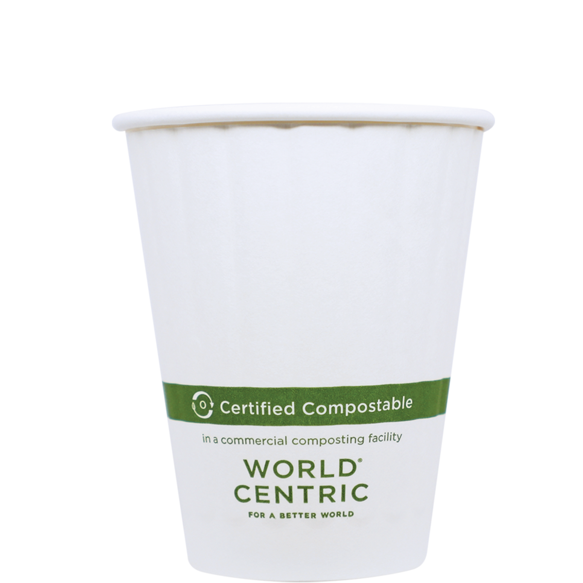 World Centric 8 oz Paper Hot Cup, Double Wall, White (QTY:1000)