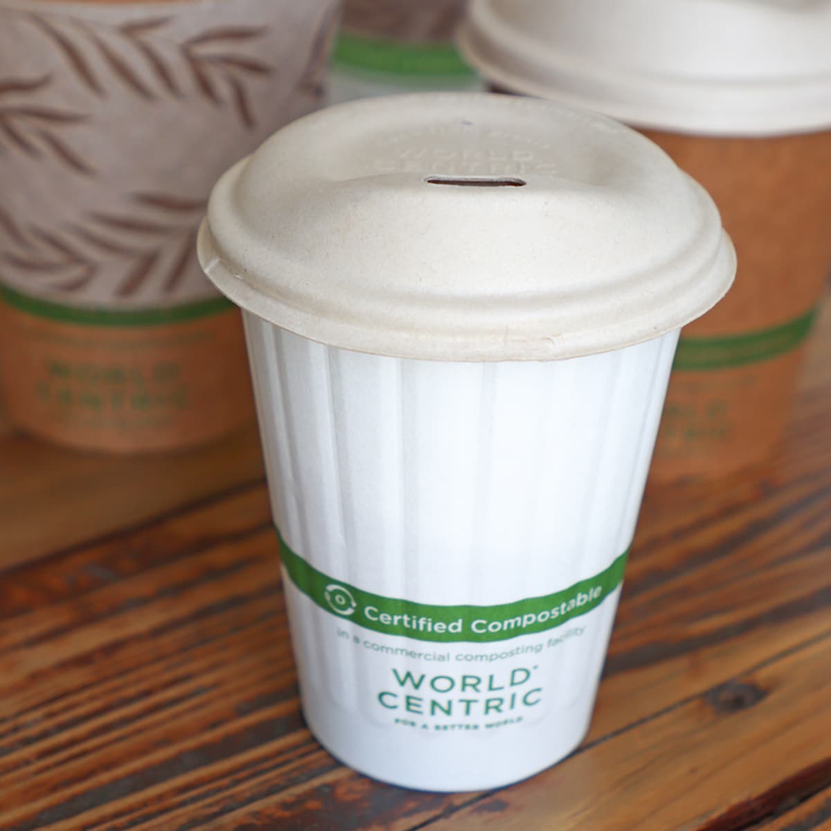 World Centric 8 oz Paper Hot Cup, Double Wall, White (QTY:1000)