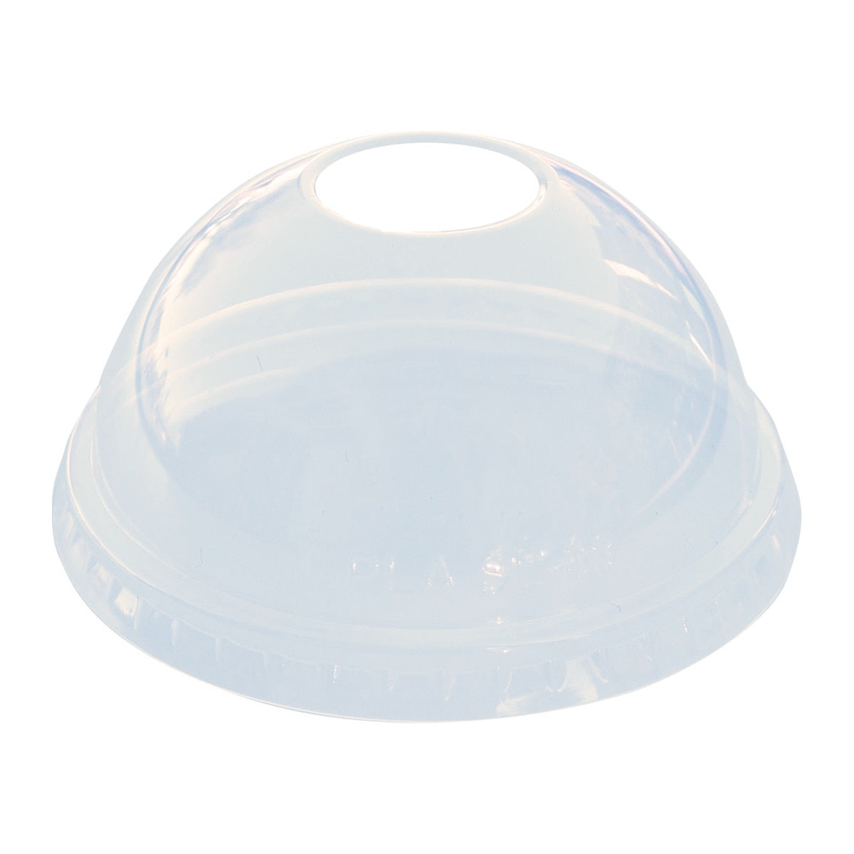 World Centric PLA Dome Lid with Straw Hole for 12-22 oz Paper Cold Cups Clear Compostable (QTY 1000), SKU CUL-CS-12D