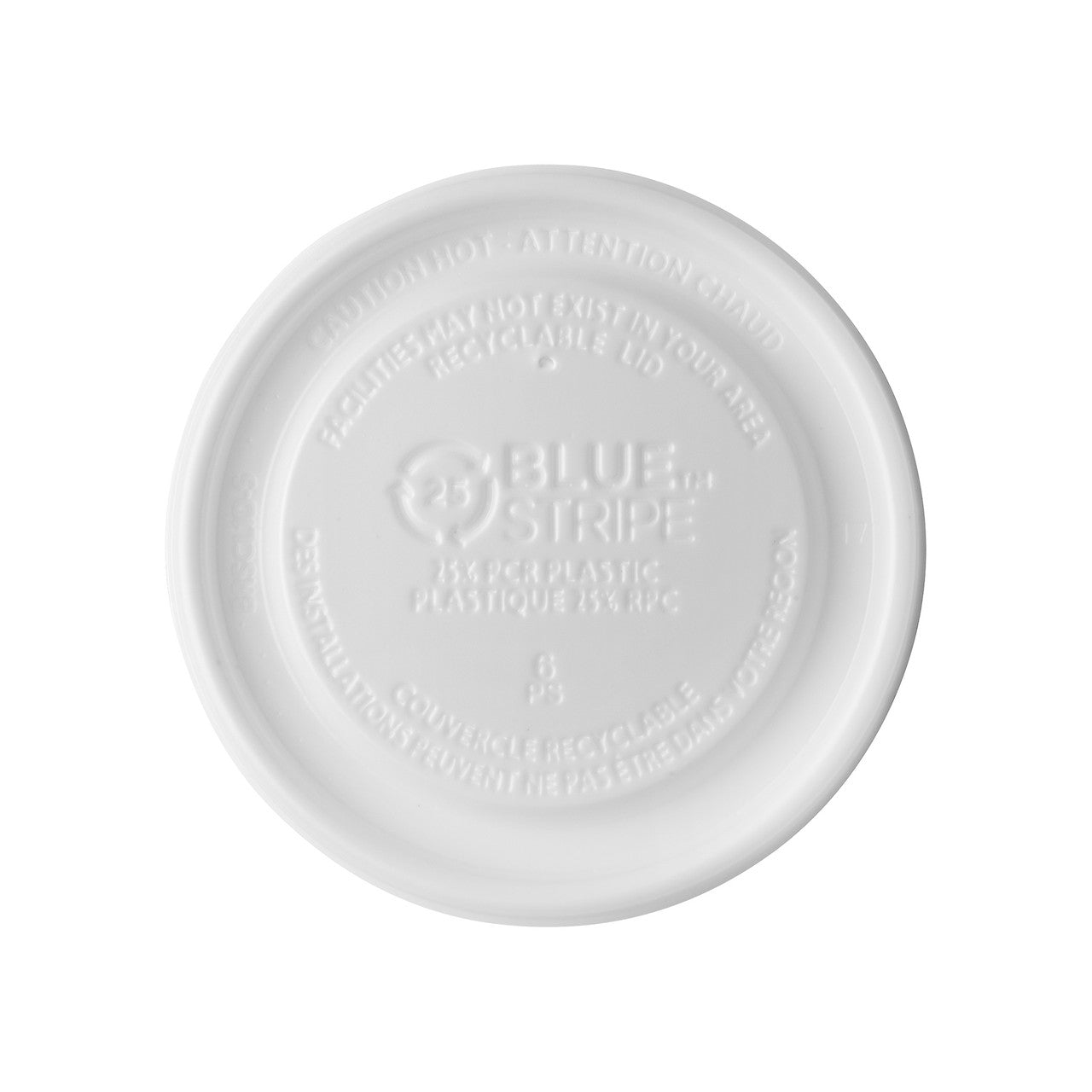BlueStripe 25% Recycled Content Lids, Fits 8oz Food Containers (QTY:1000)