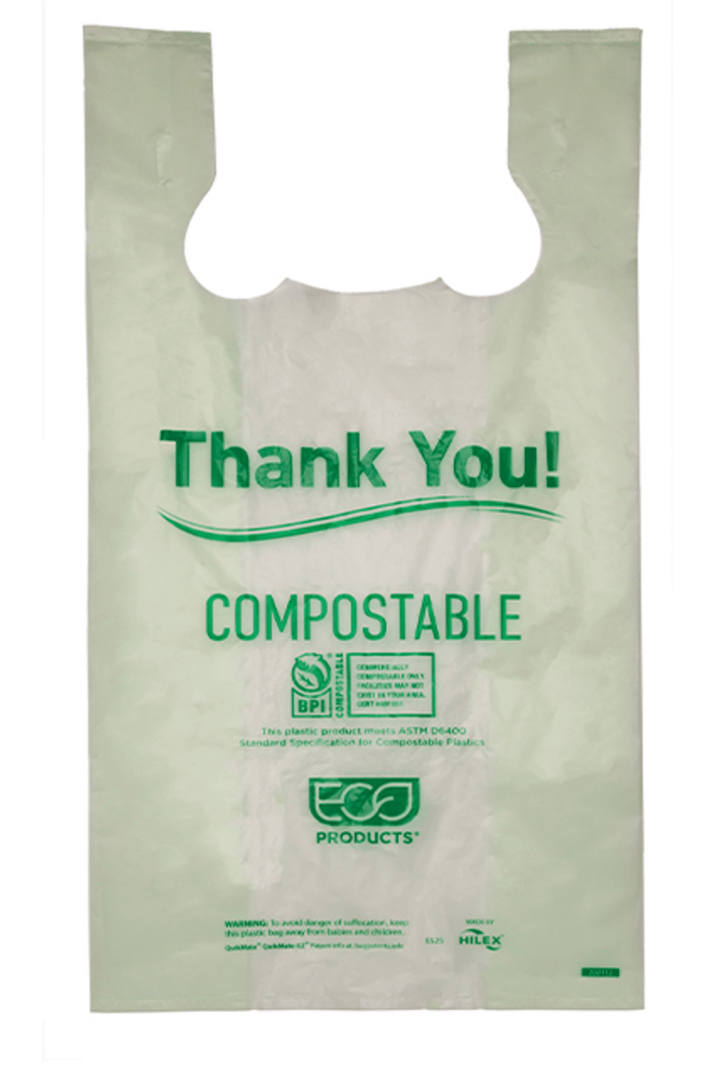 GreenStripe Medium Compostable Shopper Bag - 21in (QTY:500)