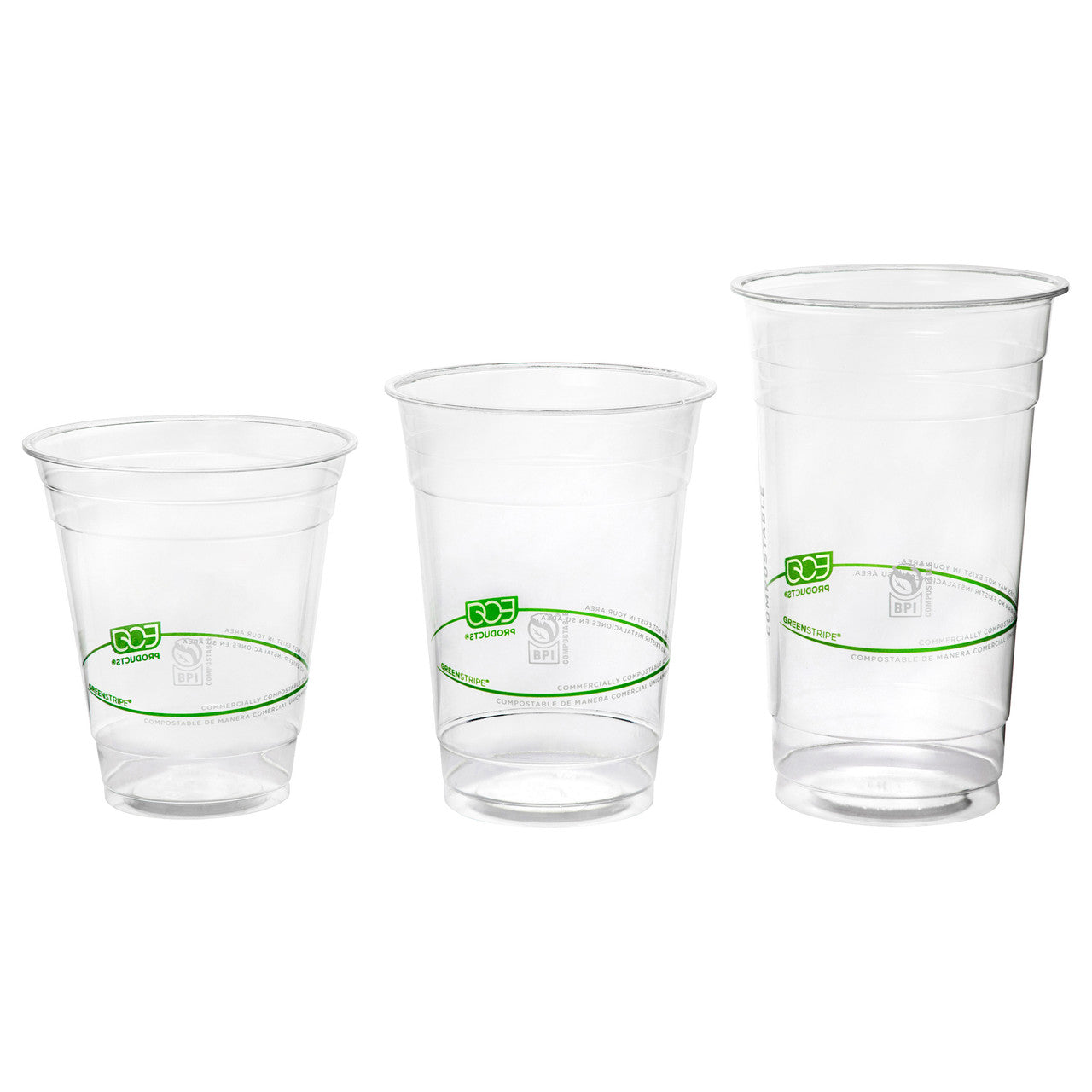 Eco-Products GreenStripe Compostable PLA Cold Cups 20 oz (QTY 1000), SKU EP-CC20-GS