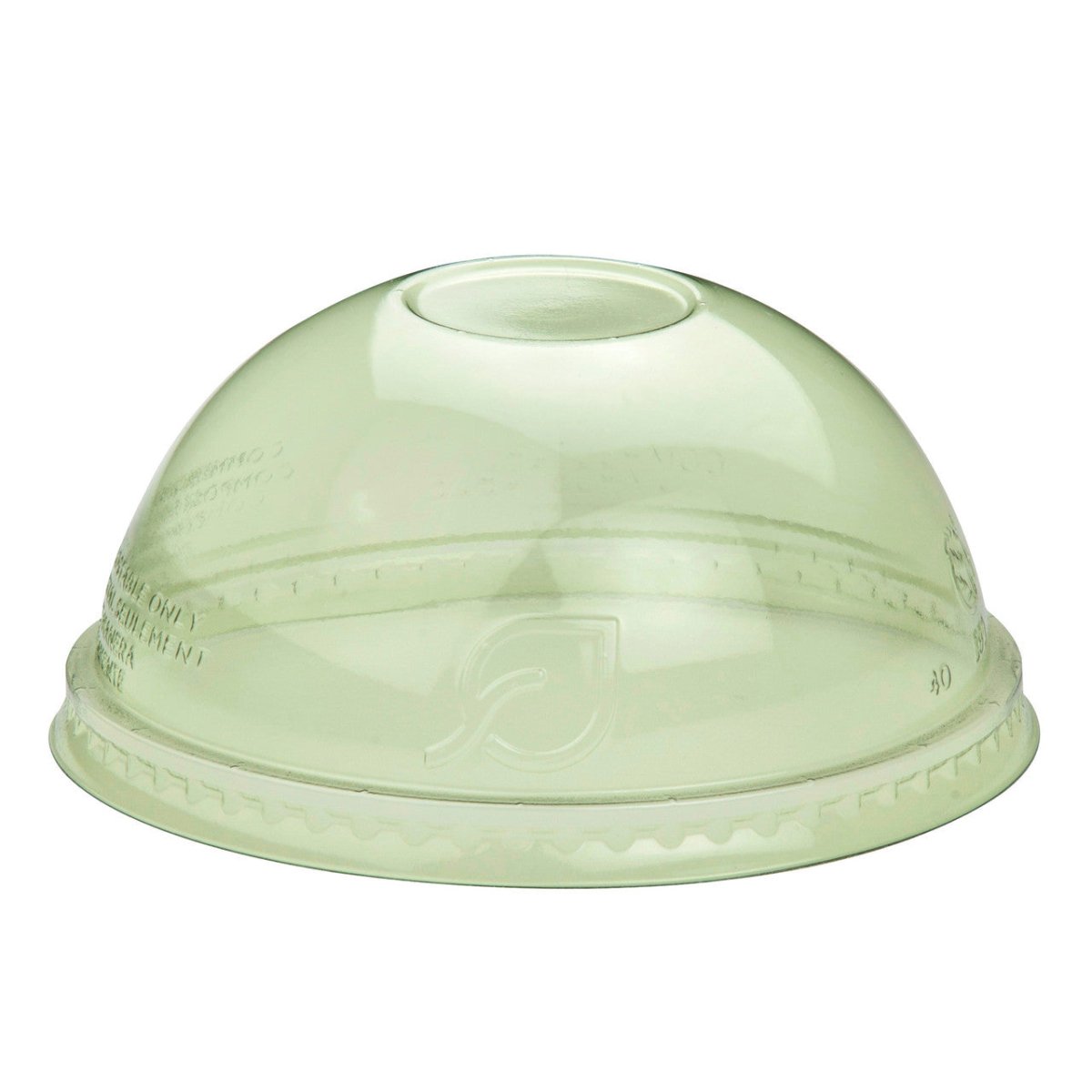 GreenStripe Veridian Renewable & Compostable Cold Cup Dome Lids - No Hole, Fits 9 - 24oz Cold Cups Green (QTY:1000)