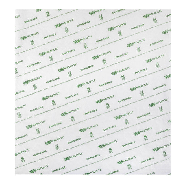 Eco-Products GreenStripe Renewable & Compostable Insulated White Sandwich Wrap, 15 × 16 in (QTY 1000), SKU EP-DSRP1516