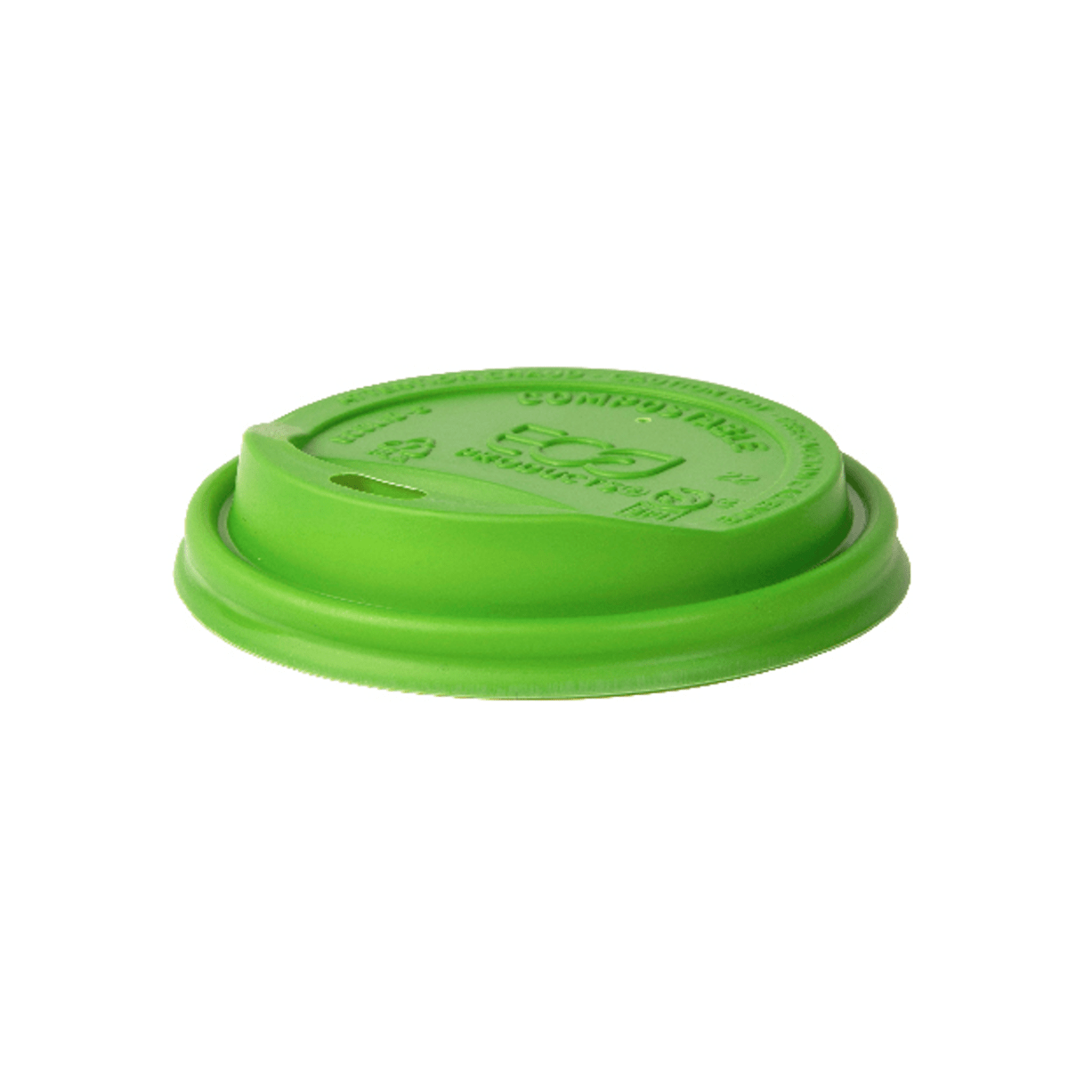 GreenStripe EcoLid Renewable & Compostable Hot Cup Lids - 8oz Green (QTY:800)