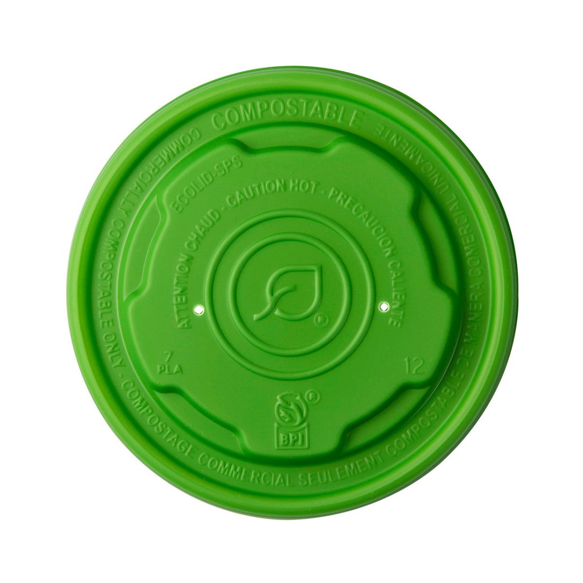 GreenStripe EcoLid Renewable & Compostable Soup Cup Lids - 8oz Green, Fits 8 & 10oz Paper Food Containers (QTY:1000)