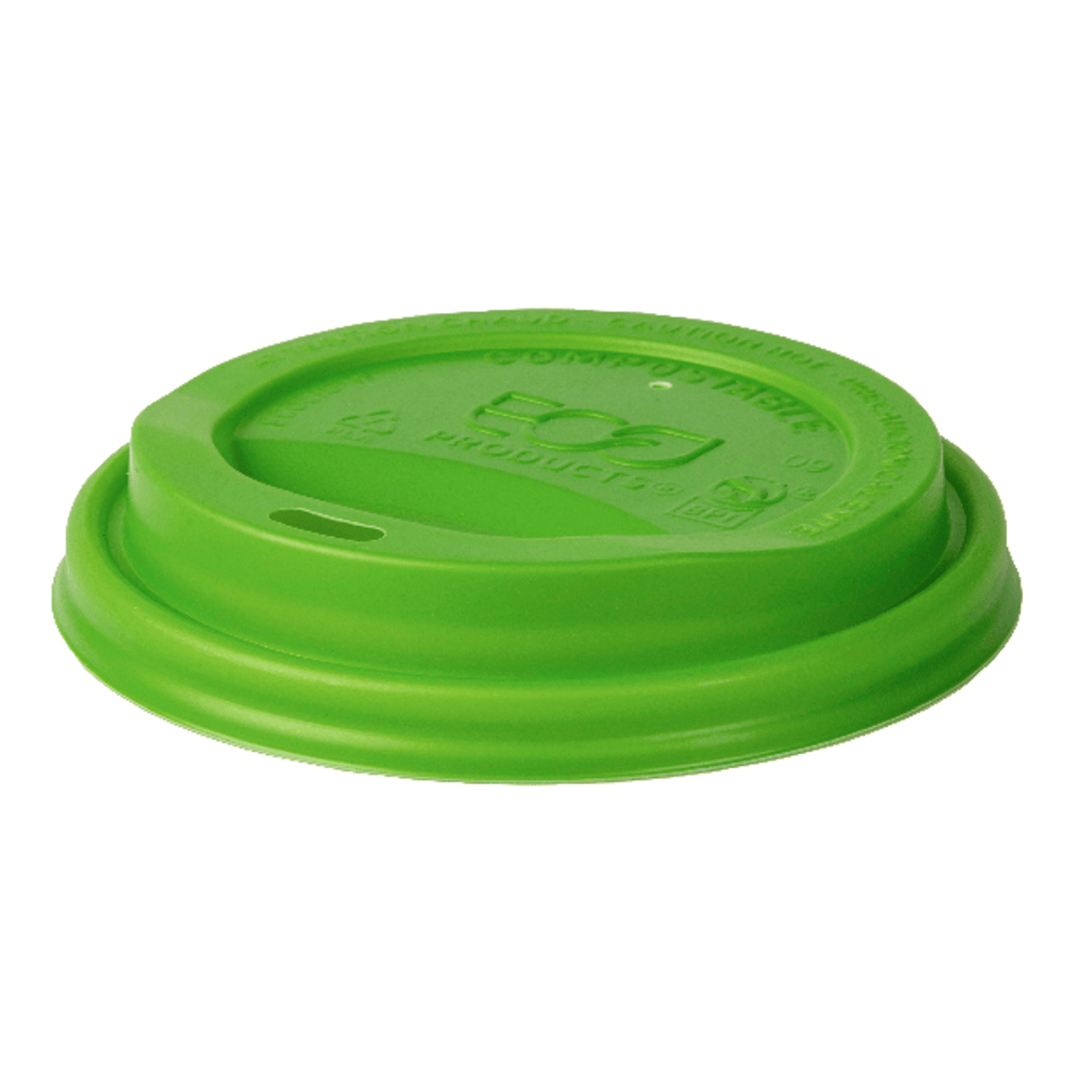 GreenStripe EcoLid Renewable & Compostable Hot Cup Lids - 10-20oz Green (QTY:800)