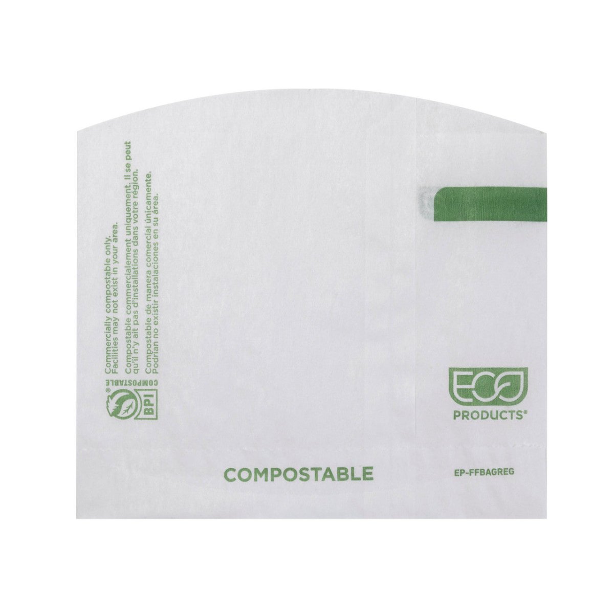 GreenStripe Renewable & Compostable Dry Wax White French Fry Bag 5.5x4.5 (QTY:1000)
