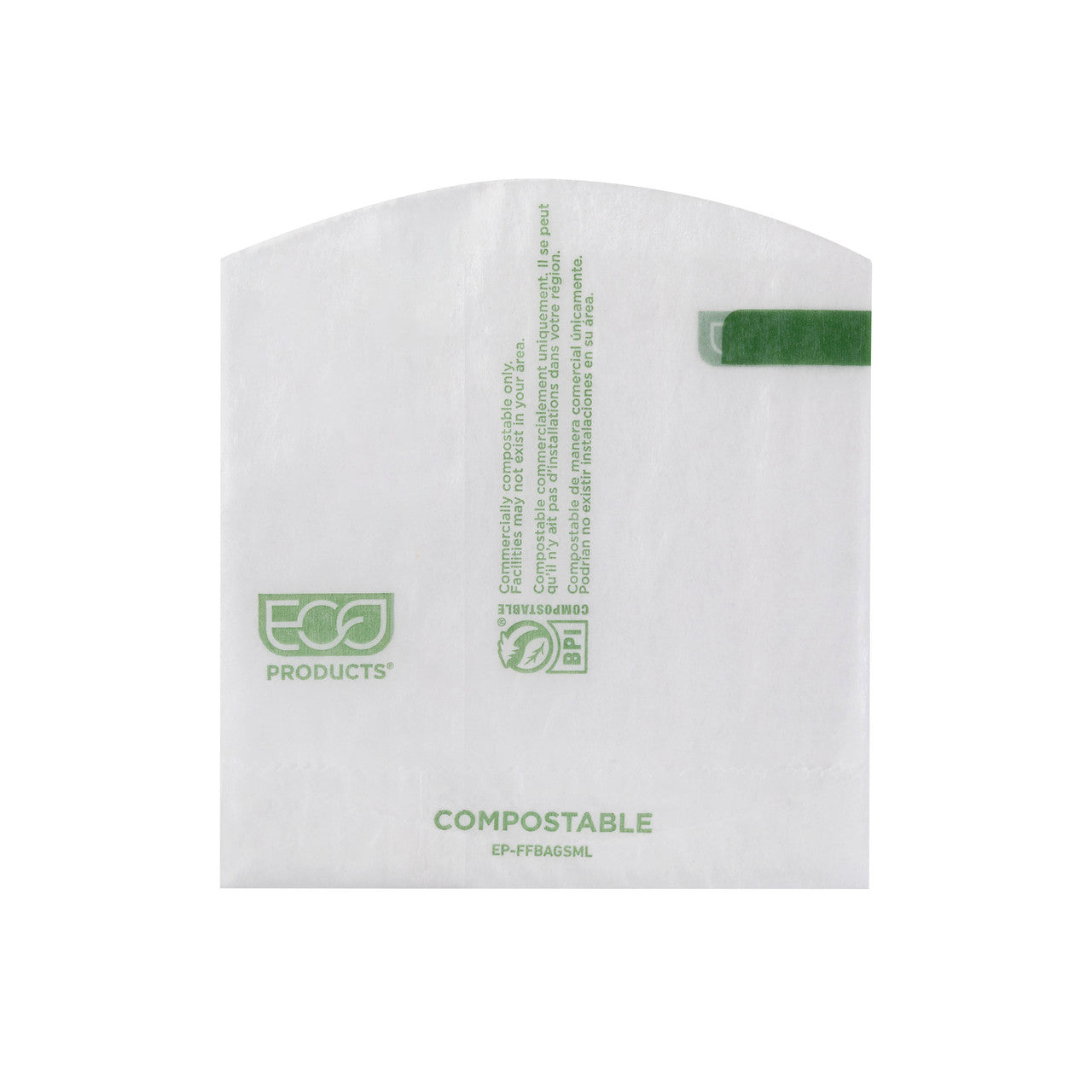 GreenStripe Renewable & Compostable Dry Wax White French Fry Bag 4.5x4.5 (QTY:1000)