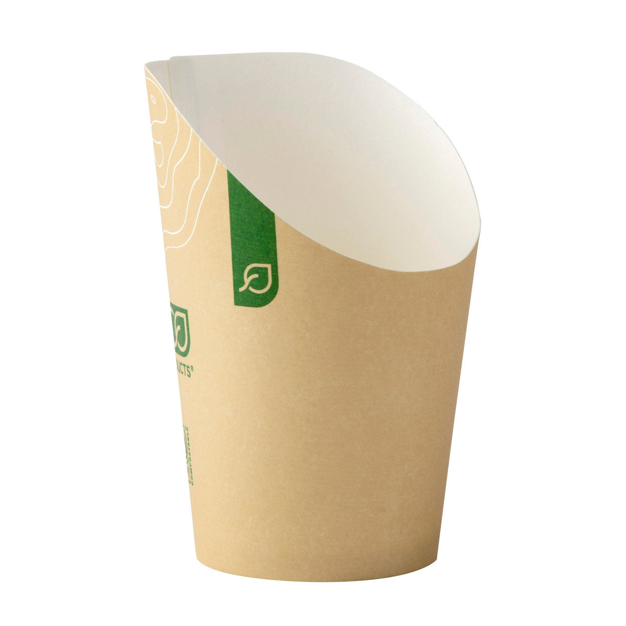 GreenStripe Renewable & Compostable French Fry Scoop & Cup, Large, Leaf Design (QTY:1000)