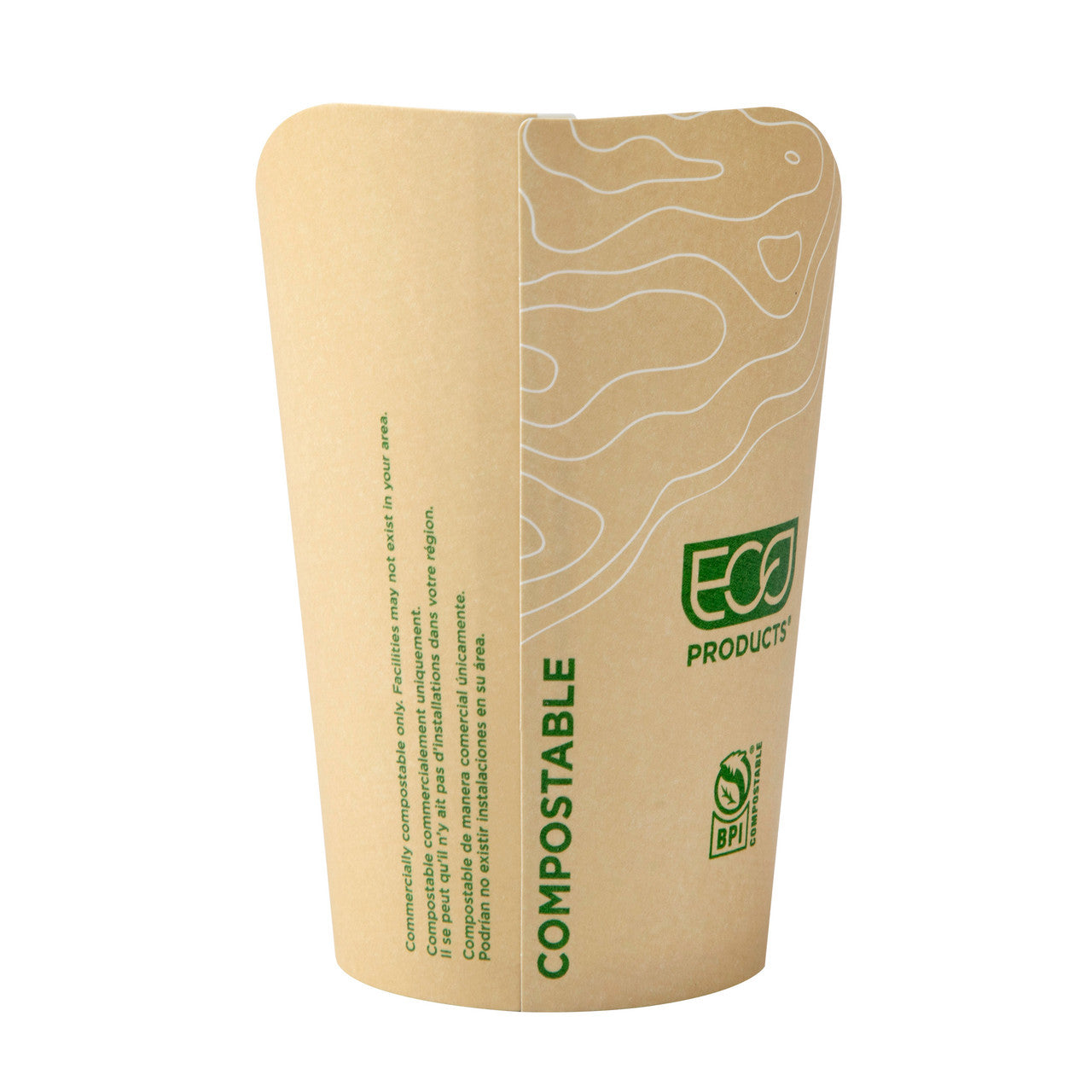GreenStripe Renewable & Compostable French Fry Scoop & Cup, Large, Leaf Design (QTY:1000)