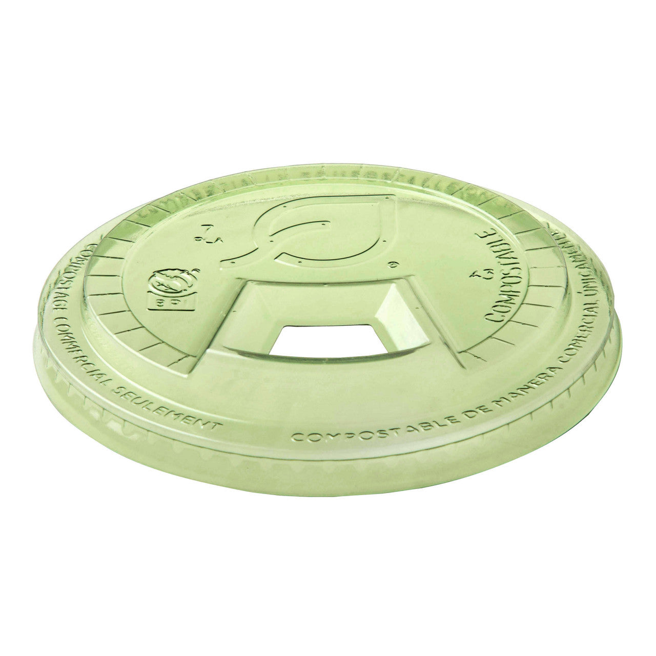 Eco-Products GreenStripe Compostable PLA Sip Lid for 9-24 oz Cold Cups, Green (QTY 1000), SKU EP-FLCSGN