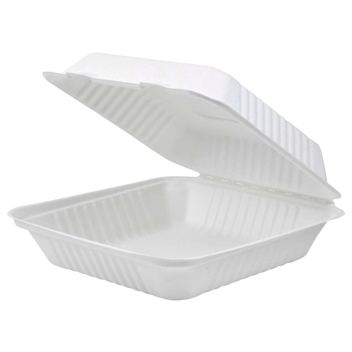 Vanguard Renewable & Compostable Light-Duty Molded Fiber Clamshells - 9in x 9in x 3in (QTY:200)