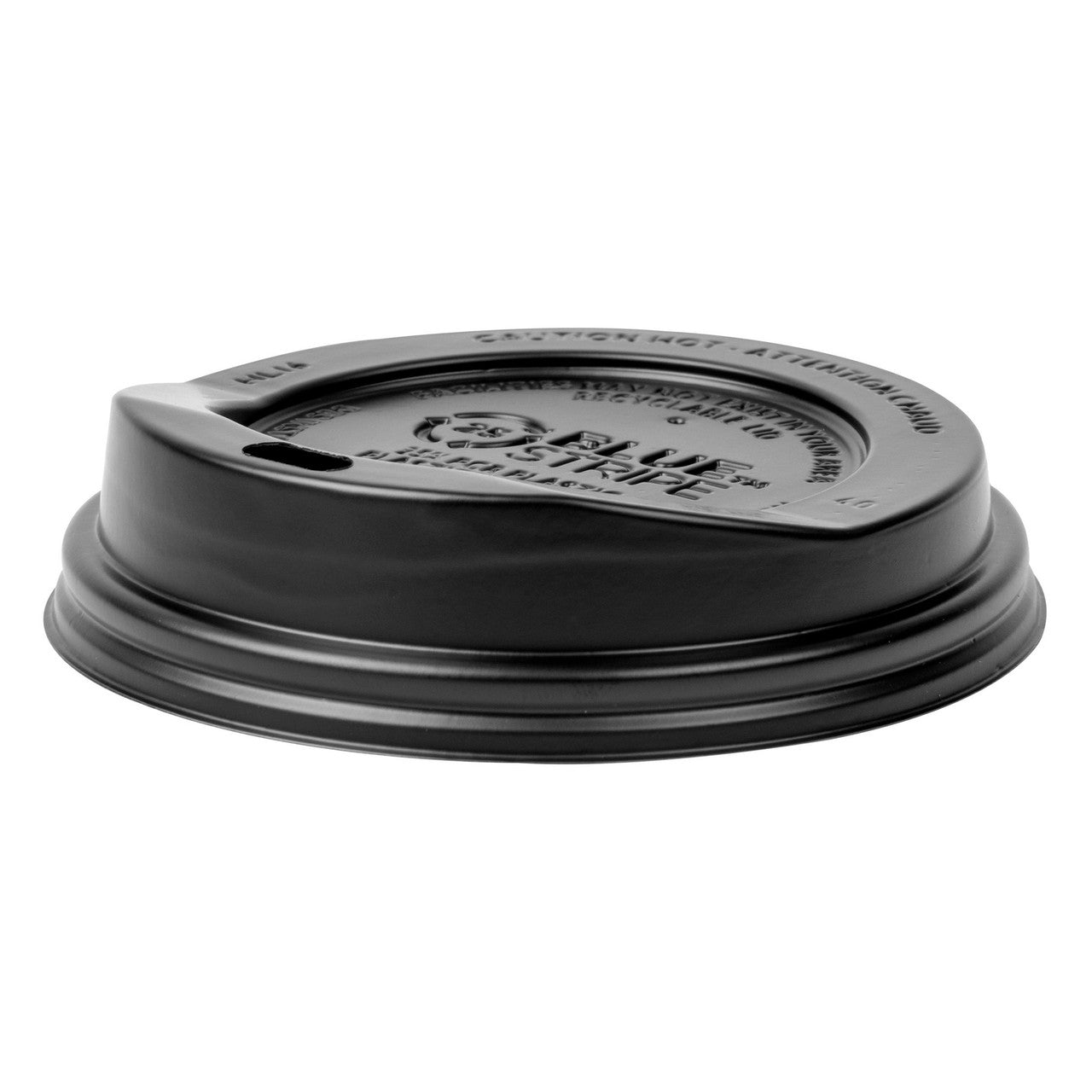Eco-Products BlueStripe EcoLid Black Hot Cup Lid, 25% Recycled Content, Fits 10-20 oz Cups (QTY 1000), SKU EP-HL16-BR