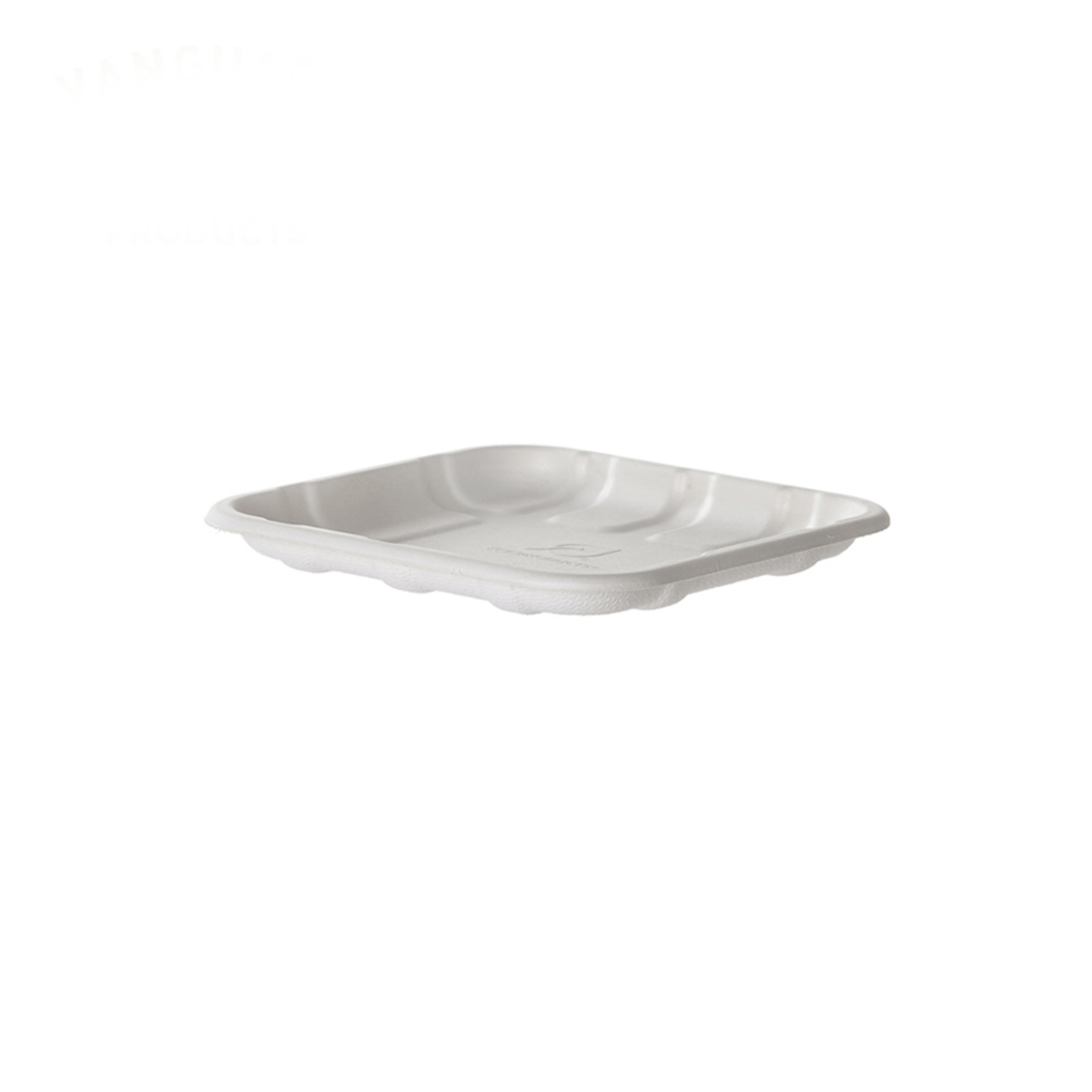 Vanguard Renewable & Compostable Sugarcane Meat & Produce Trays, 5.52 x 5.52 x 0.56in, 1S (QTY:600)