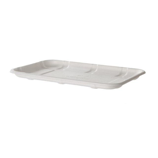 GreenStripe Vanguard Renewable & Compostable Lined Molded Fiber Meat & Produce Trays, 8.5 x 6 x 0.56in, 2S (QTY:400)