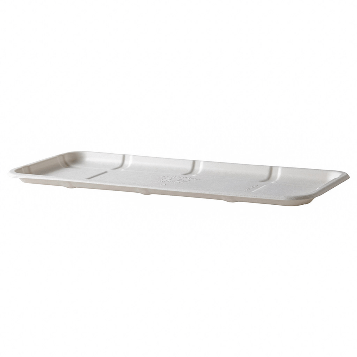 GreenStripe Vanguard Renewable & Compostable Lined Molded Fiber Meat & Produce Trays, 14.75" x 5.75" x 0.625"in, 7S (QTY:400)
