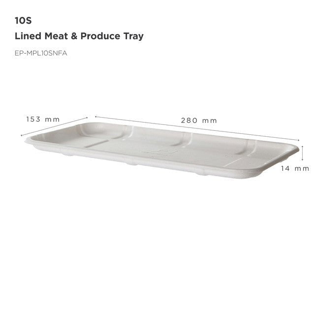 GreenStripe Vanguard Renewable & Compostable Lined Molded Fiber Meat & Produce Trays, 11.02 x 6.02 x 0.56in, 10S (QTY:300)