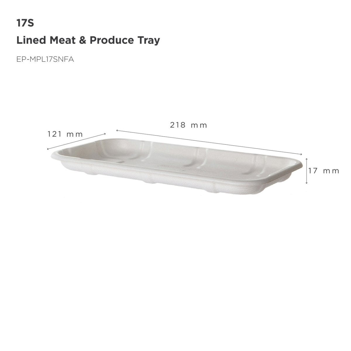 GreenStripe Vanguard Renewable & Compostable Lined Molded Fiber Meat & Produce Trays, 8.57 x 4.77 x 0.66in, 17S (QTY:600)