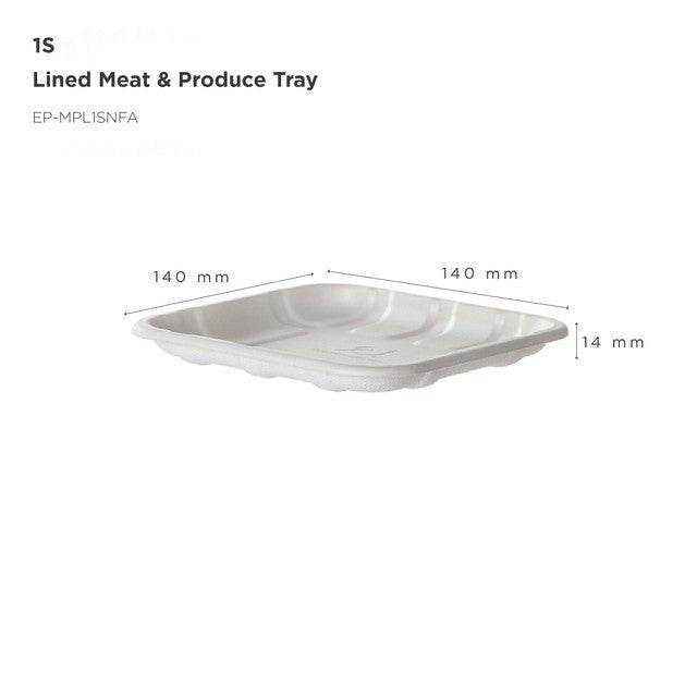GreenStripe Vanguard Renewable & Compostable Lined Molded Fiber Meat & Produce Trays, 5.52 x 5.52 x 0.56in, 1S (QTY:600)