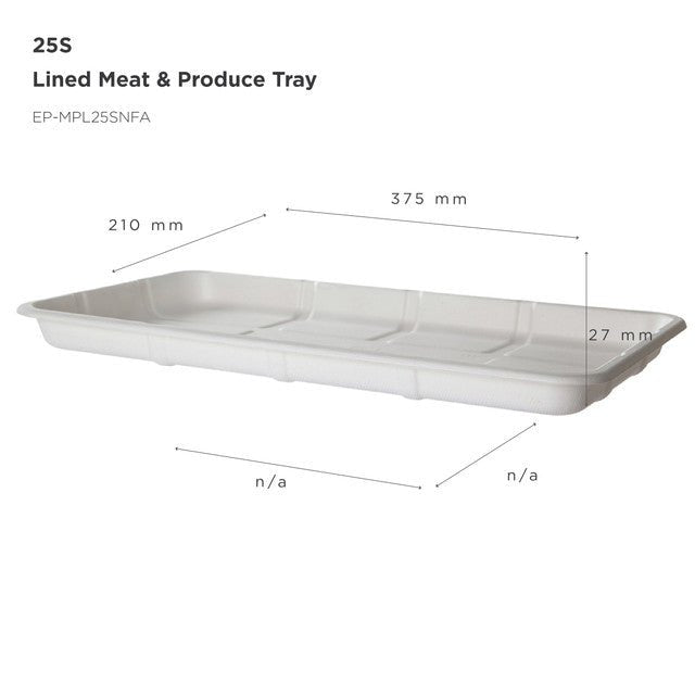 GreenStripe Vanguard Renewable & Compostable Lined Molded Fiber Meat & Produce Trays, 14.75 x 8.25 x 1.06in, 25S (QTY:200)
