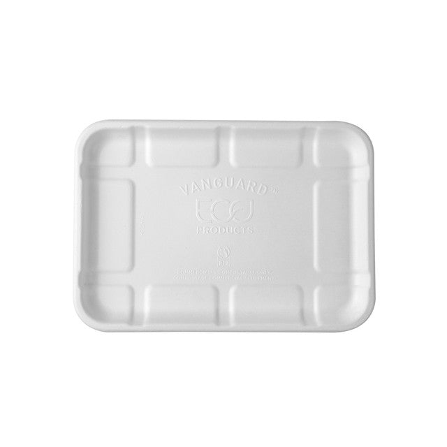 GreenStripe Vanguard Renewable & Compostable Lined Molded Fiber Meat & Produce Trays, 8.5 x 6 x 0.56in, 2S (QTY:400)