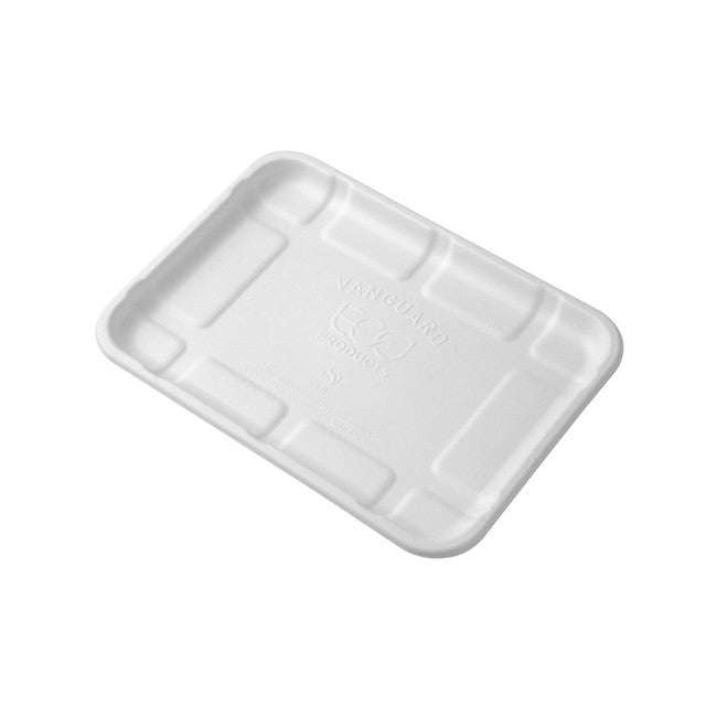 GreenStripe Vanguard Renewable & Compostable Lined Molded Fiber Meat & Produce Trays, 8.5 x 6 x 0.56in, 2S (QTY:400)
