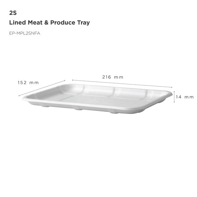 GreenStripe Vanguard Renewable & Compostable Lined Molded Fiber Meat & Produce Trays, 8.5 x 6 x 0.56in, 2S (QTY:400)