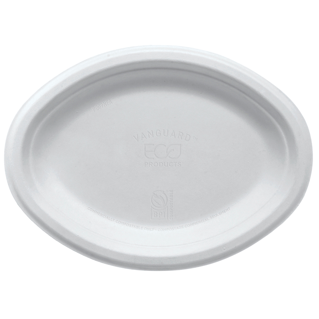 Vanguard Renewable & Compostable Sugarcane Plates - Oval - 10 x 7in (QTY:500)