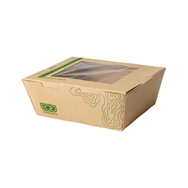 GreenStripe Renewable & Compostable 45oz Windowed Food Box #8, FSC Mix Credit SA-COC-013255 (QTY:200)