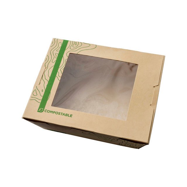 GreenStripe Renewable & Compostable 66oz Windowed Food Box #3, FSC Mix Credit SA-COC-013255 (QTY:200)