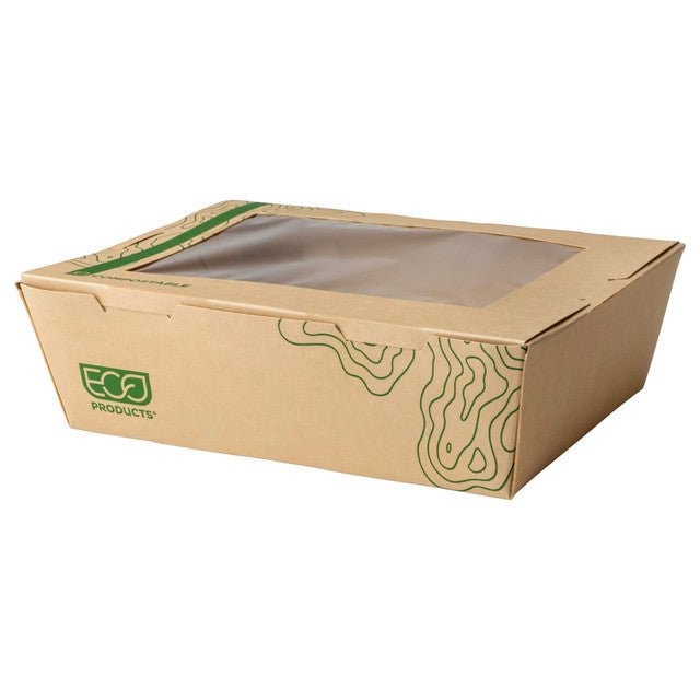 GreenStripe Renewable & Compostable 66oz Windowed Food Box #3, FSC Mix Credit SA-COC-013255 (QTY:200)