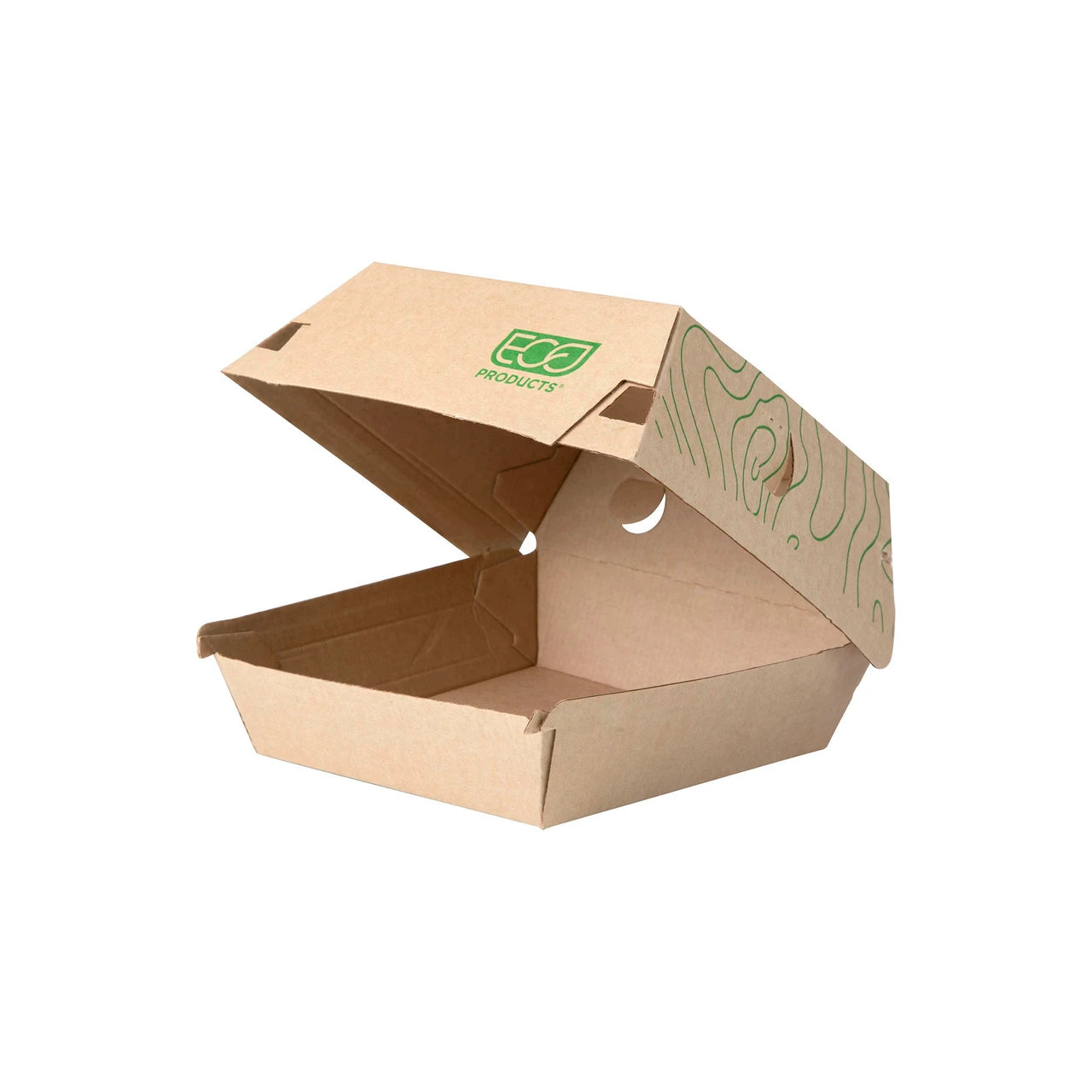 Eco-Products 6 x 6 in Corrugate Clamshell Kraft Compostable No Added PFAS (QTY 510), SKU EP-PPRHC66