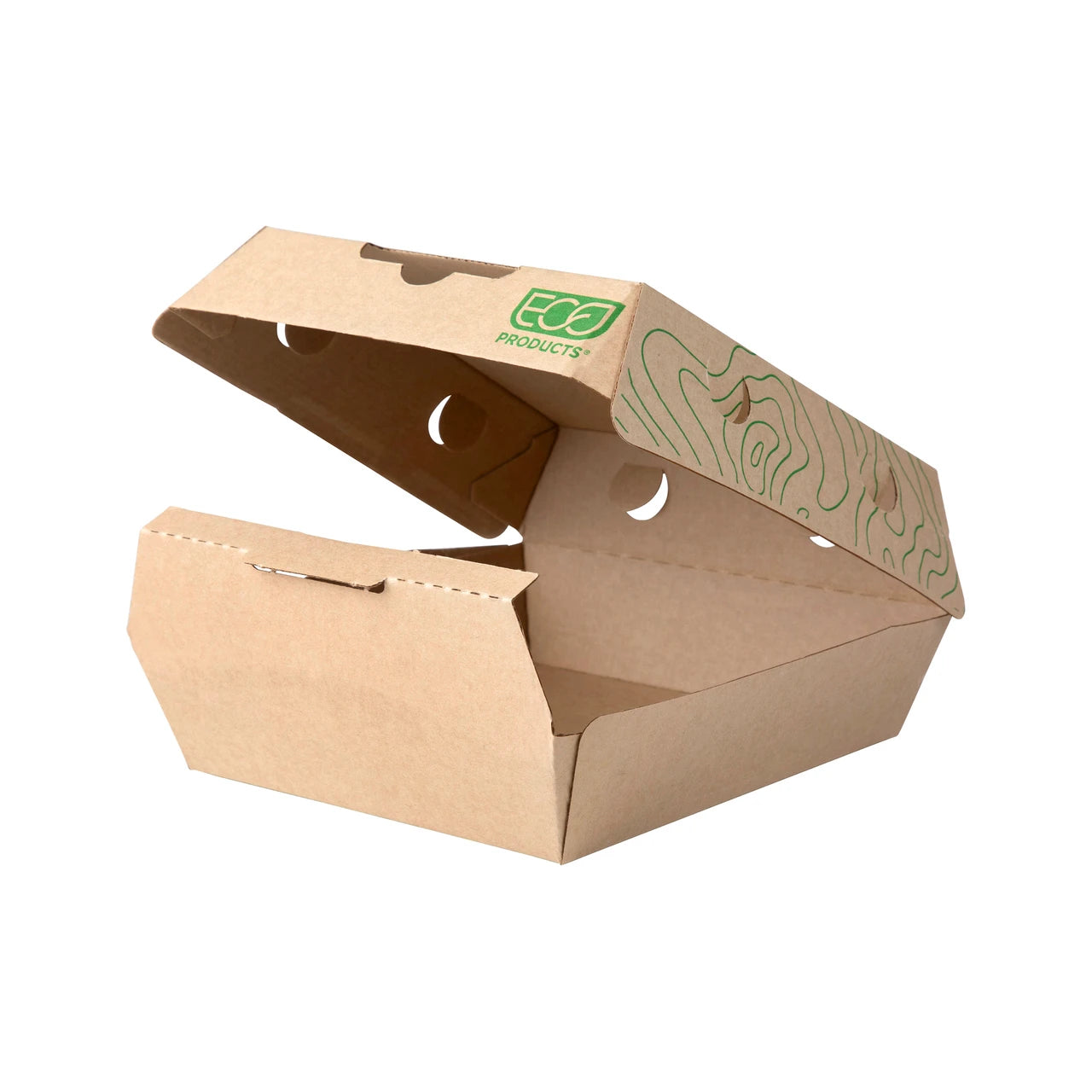 Eco-Products 7 x 6 in Corrugate Clamshell Kraft Compostable No Added PFAS (QTY 300), SKU EP-PPRHC76