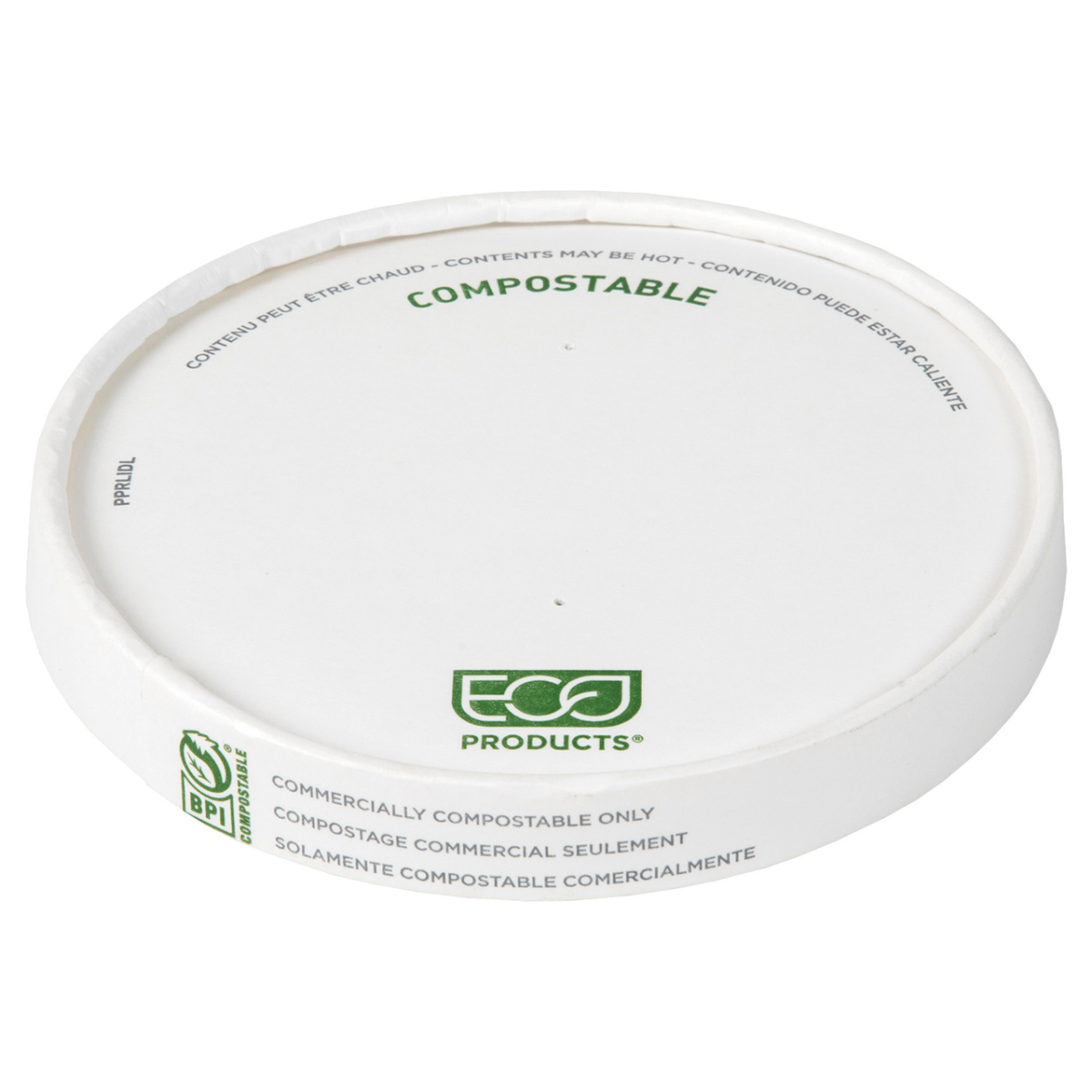 GreenStripe Renewable & Compostable Paper Lid, Large (115mm), Fits 12-32oz Paper Food Containers (QTY:500)
