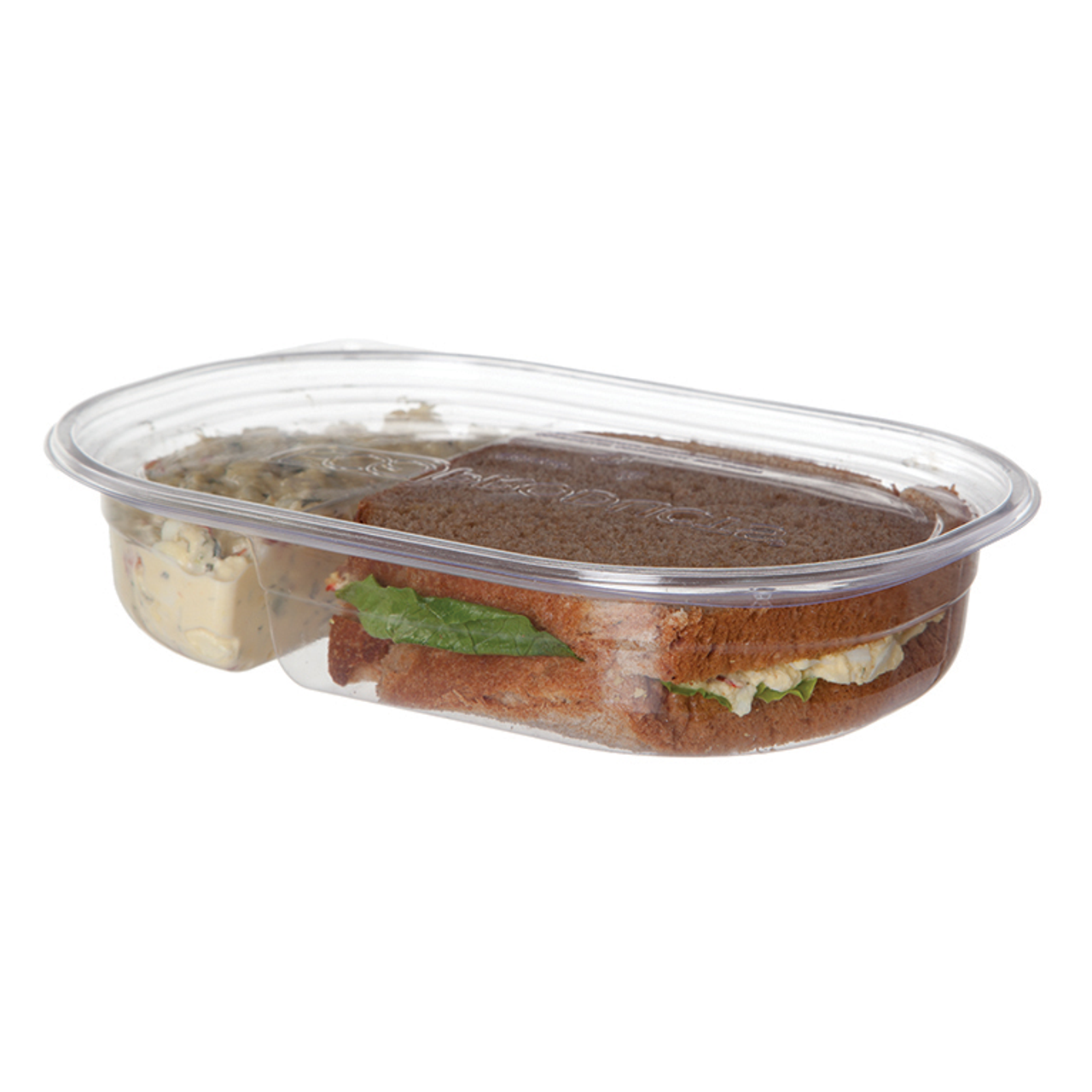 GreenStripe Renewable & Compostable Deli & Snack Containers - 32oz, 2-cmpt, Roval | Lids Sold Separately (QTY:400)