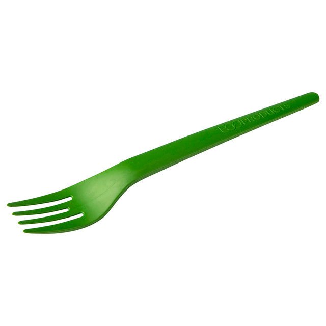 GreenStripe Plantware Renewable & Compostable Individually Wrapped Fork - 7in Green, Compostable Wrapper (QTY:1000)