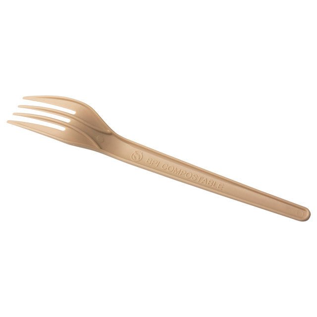 GreenStripe Plantware Renewable & Compostable Dinner Fork - 7in Beige (QTY:1000)