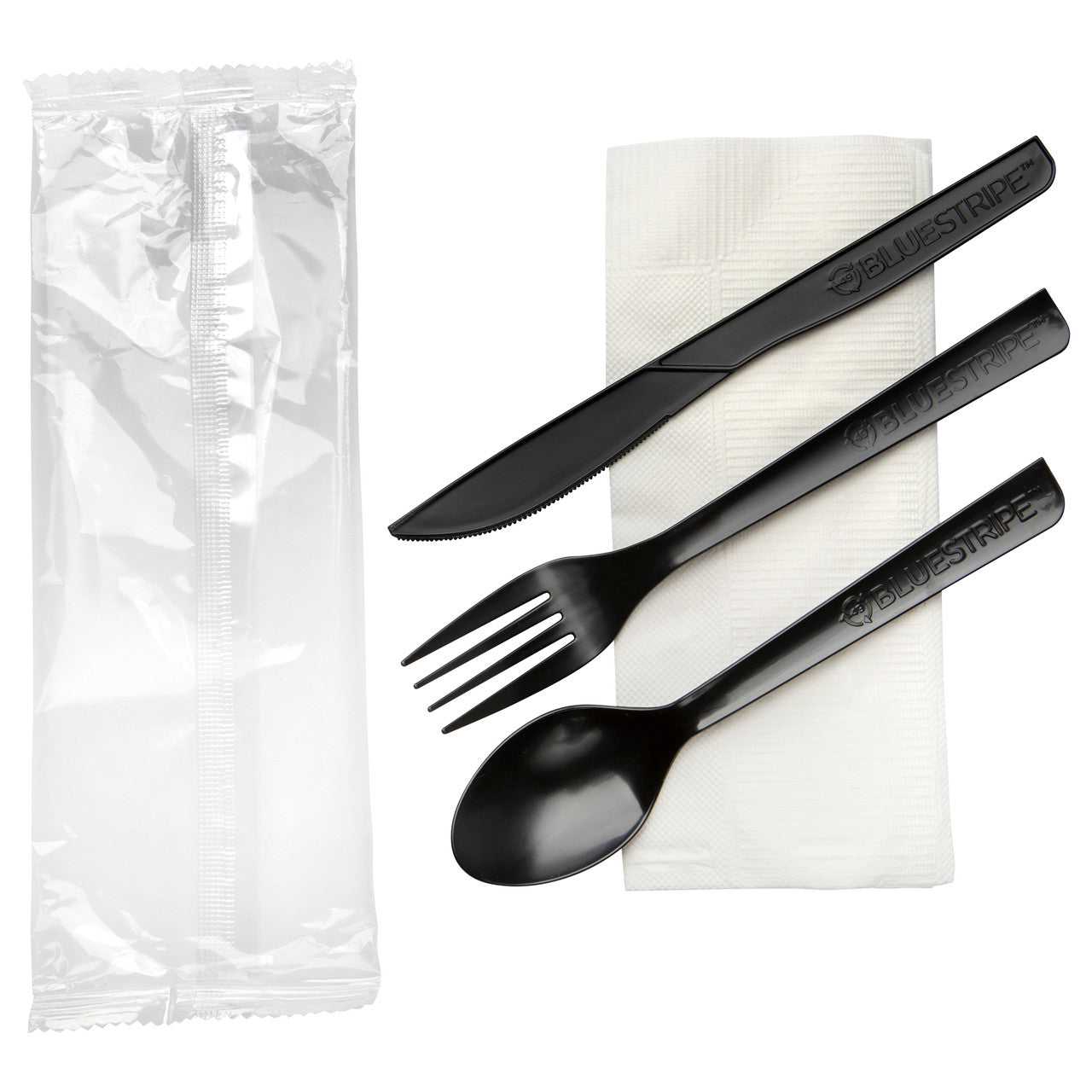 BlueStripe Recycled Content Cutlery Kit - 6in (QTY:250)