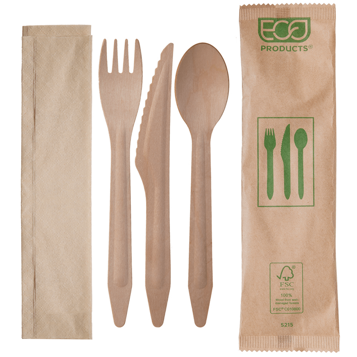 GreenStripe Wood Renewable & Compostable FSC Certified Kit (F/K/S/N) - 6.5in (QTY:500)