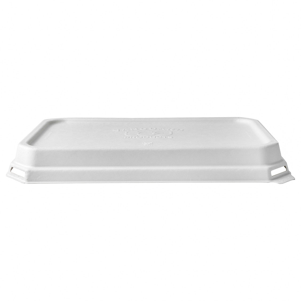 Eco-Products GreenStripe Vanguard Domed Rectangle Molded Fiber Lid Compostable Sugarcane Lid Fits SCRC107 (QTY 200), SKU EP-SCRC107DLIDNFA